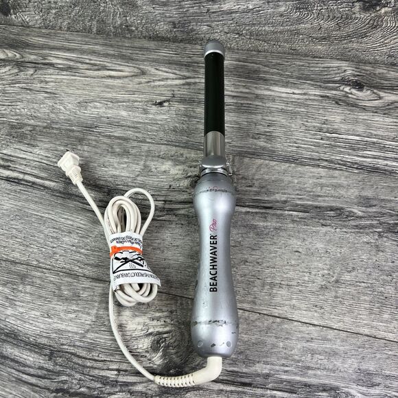 Beachwaver Pro 1” Rotating Ceramic Curling Iron BW1136 Silver Tested Works - Picture 1 of 11